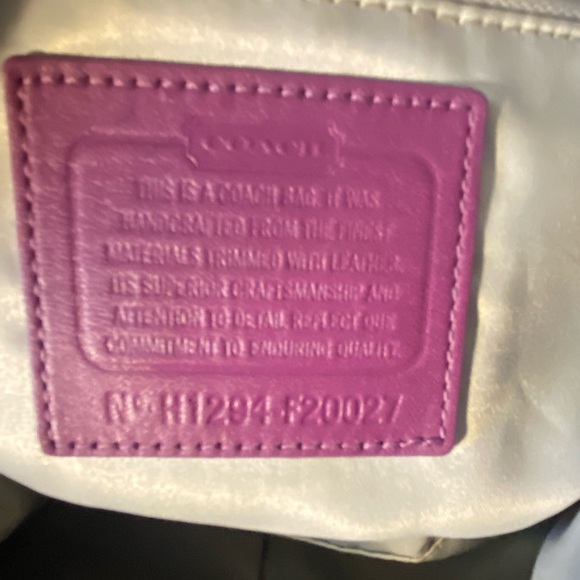 Coach Purple Fabric and Patent Leather Ashley Tote - Picture 6 of 12